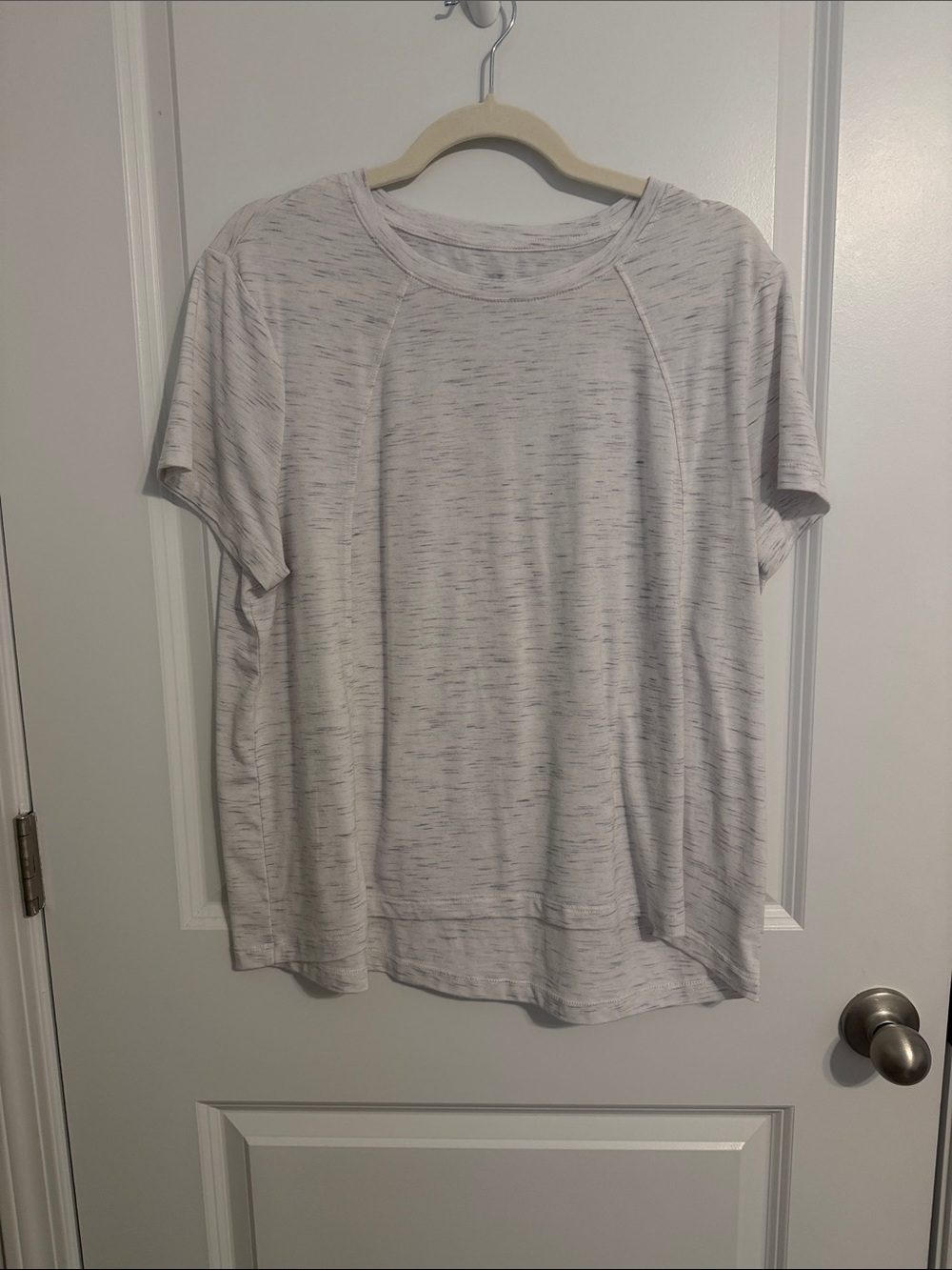 Avia Women's Heathered Cream Short Sleeve Tee XL Relaxed Fit